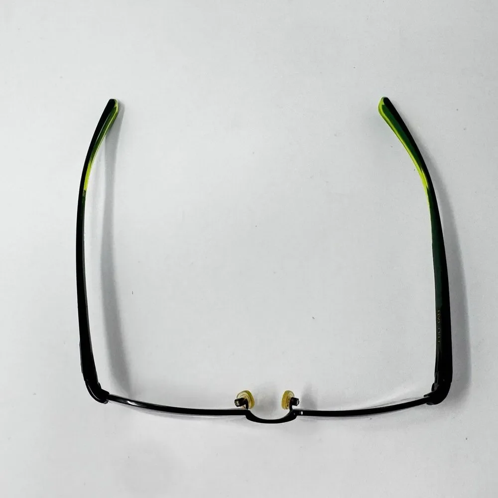 Nike Live Free 8165 001 Black Crystal Volt Half Rim Eyeglass Frames 53-17-140